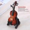 Jeanoko Miniature Violin Model with Stand Case Dollhouse Accessories Mini Musical Instrument Decor Gift Dollhouse Model Home Decoration view 3
