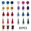 MIKNEKE 81 Wooden Loose Parts Sensory Bin Filler Toys, Mandala Rainbow Stacker Open Ended Toys, 27 Colors Sensory Training Educational Toys view 2