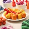 MIKNEKE 81 Wooden Loose Parts Sensory Bin Filler Toys, Mandala Rainbow Stacker Open Ended Toys, 27 Colors Sensory Training Educational Toys view 4