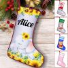 Xsersao Personalized Babys First Christmas Stocking Custom Name Stockings for Baby 1st Christmas Girl Boy Toddler Infant Custmoized Xmas Stocking Gift Decoration, Sunflower Elephant view 1