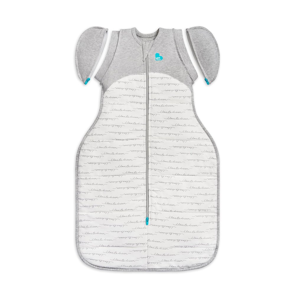 Love to Dream Swaddle UP Transition Bag Warm 2.5 TOG, Dreamer White, Large, 19-24 lbs, Patented Zip-Off Wings, Gently Help Baby Safely Transition from Being Swaddled to Arms Free Before Rolling Over