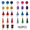 MIKNEKE 162 Wooden Loose Parts Sensory Bin Filler, Mandala Rainbow Stacker Open Ended Toy, 27 Colors Sensory Training Educational Set view 2