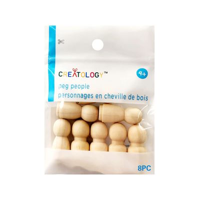 12 Packs: 8 ct. (96 Total) 1; Wooden Peg People by Creatology