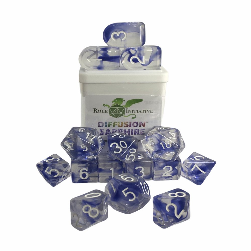 Diffusion Sapphire - Set of 15 Dice Set of 15 w/Arch'd4