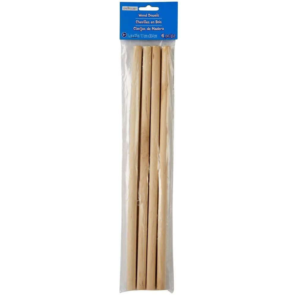 Creatology 7/16" x 12" Wooden Dowels, 12 Packs: 4 ct. (48 Total)