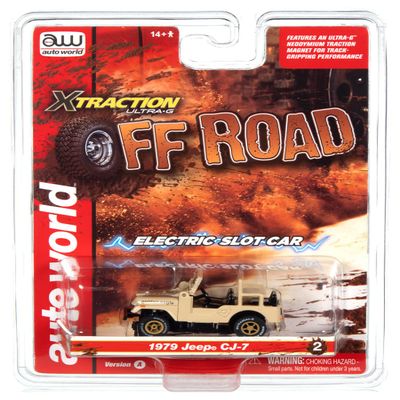 Auto World Xtraction Off Road 1979 Jeep CJ-7 (Tan) HO Scale Slot Car
