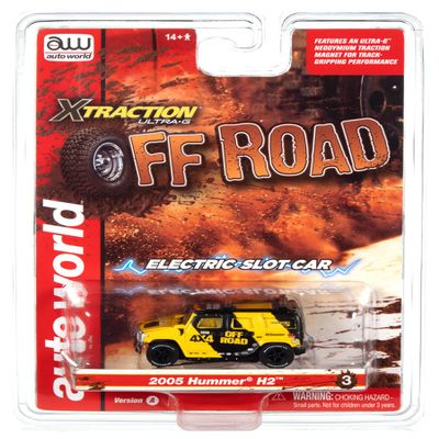 Auto World Xtraction Off Road 2005 H2 (Yellow) HO Scale Slot Car