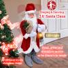 BenefitUSA Christmas Moving Singing Santa Claus Toy Electric Music Doll Ornament with Lighting Handheld Lamps view 2