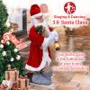 BenefitUSA Christmas Moving Singing Santa Claus Toy Electric Music Doll Ornament with Lighting Handheld Lamps view 3