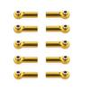 10PCS M4 4mm Thread 25mm Length Link Rod End Ball Head Holder Tie Rod End 3mm Hole Aluminum for RC Hobby Model Car Hop-Up Parts (Color : Gold) view 1