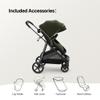 Mompush Wiz 2 in 1 Baby Stroller with Bassinet Mode, Convertible Infant Stroller for Newborn and Toddler with Reversible Seat and Large UPF 50+ Canopy view 3
