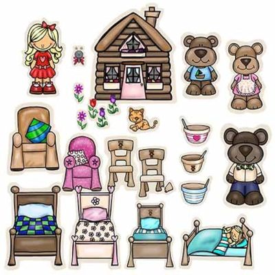 Goldilocks & The Three Bears Felt Figures Flannel Board Stories (Small)