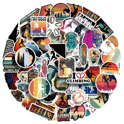 60 PCS Climbing Stickers,Outdoor Extreme Sports Rock Climbing Stickers for Water Bottles, Laptops, Suitcases,Skateboards,Car,Perfect Gifts for Climber,Adults,Teens and Kids