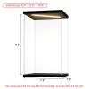 Instnovny Acrylic Display Case for Collectibles Clear Acrylic Boxes for Display Action Figures Dolls Lighted Trophy Memoribilia Display Case Home Storage Box(Black-Solid Yellow; 7.9*7.9*9.8 inch) view 3