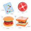 MIKNEKE Wooden Sandwich Stacking Toy for Kids, Toddler to Preschool, Develops Fine Motor Skills, Includes Base, 7 Ingredient Pieces, 10 Flash Cards view 4