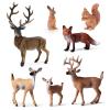SIENON 7Pcs Forest Animals Figures Toys, Miniature Woodland Figurines with Deer Family, Elk, Fox, Rabbit, Squirrel for Kids Christmas Birthday Party Gift Cake Decorations Educational Project Diorama view 1
