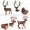 SIENON 7Pcs Forest Animals Figures Toys, Miniature Woodland Figurines with Deer Family, Elk, Fox, Rabbit, Squirrel for Kids Christmas Birthday Party Gift Cake Decorations Educational Project Diorama view 2