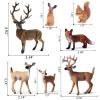 SIENON 7Pcs Forest Animals Figures Toys, Miniature Woodland Figurines with Deer Family, Elk, Fox, Rabbit, Squirrel for Kids Christmas Birthday Party Gift Cake Decorations Educational Project Diorama view 3