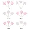 24 Pack Glitter Snowflake Cupcake Toppers and Picks - Winter Frozen Cake Decorations for Christmas, Baby Shower, Kids Birthday Party Supplies - Pink/Silver view 3