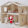 FOSA 1:12 Dollhouse Santa Claus, Rotatable Santa Claus with Stand Base, Mini Ceramic Xmas Father for Christmas Miniature Ornaments Gifts view 3