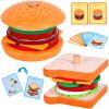 Wooden Burger Sandwich Stacking Toys for Kids, Montessori Toys for Toddlers & Preschoolers, Develops Fine Motor Skills view 1