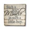 Agriism Such A Big Miracle in Such A Little Boy Wood Sign - Boy Nursery Decor - Little Boy Nursery - Baby Boy Gift Baby Gift 12x12 Inch (30x30 cm) view 1
