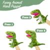 Green Dinosaur Plush Hand Puppet, About 9.84inch Dinosaur Tyrannosaurus Plush Animal Hand Puppet Plush Toy, Children's Parent-Interactive Early Education Toys, Cute Role-Playing view 3