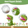 Green Dinosaur Plush Hand Puppet, About 9.84inch Dinosaur Tyrannosaurus Plush Animal Hand Puppet Plush Toy, Children's Parent-Interactive Early Education Toys, Cute Role-Playing view 4