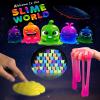48 Pack Galaxy Slime, Glow in The Dark Slime Kit Party Favors for Girls and Boys, Non Sticky, Super Soft, Wet, Stress Relief Putty Toys. view 2