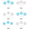 24 Pack Glitter Snowflake Cupcake Toppers and Picks - Winter Frozen Cake Decorations for Christmas, Baby Shower, Kids Birthday Party Supplies - Light Blue/Silver view 3
