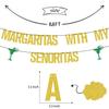 Margaritas with My Seoritas Banner Gold Green Glitter Mexican Fiesta Cinco De Mayo Banner Taco Bar Decorations Funny Loteria Party Decorations Mexican Themed Party Decorations view 3