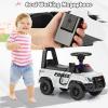 OLAKIDS Ride On Push Police Car, Toddler Foot-to-Floor Sliding Toy with Siren, Steering Wheel, Megaphone, Horn, Headlights, Under Seat Storage, Kids Racer Walking Gift for Boys Girls 1-3 (White) view 3