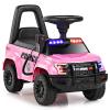 OLAKIDS Ride On Push Police Car, Toddler Foot-to-Floor Sliding Toy with Siren, Steering Wheel, Megaphone, Horn, Headlights, Under Seat Storage, Kids Racer Walking Gift for Boys Girls 1-3 (Pink) view 1