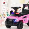 OLAKIDS Ride On Push Police Car, Toddler Foot-to-Floor Sliding Toy with Siren, Steering Wheel, Megaphone, Horn, Headlights, Under Seat Storage, Kids Racer Walking Gift for Boys Girls 1-3 (Pink) view 4
