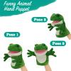 Frog plush hand puppet, about 9.84inch green frog plush animal hand puppet plush toy, Birthday children's parent-child interactive early education toys, Christmas, cute role-playing view 4