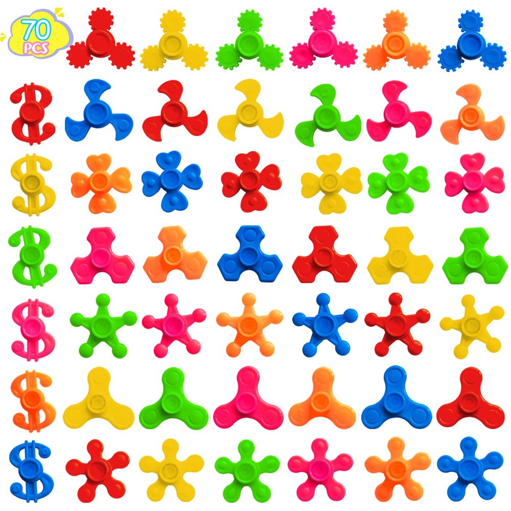 70 Pack Mini Fidget Spinner Toys,Stress Relief Sensory Toys,Birthday Gifts Party Favors for Kids Teens Adults,Christmas Goodie Bag Stuffers,Canival Treasure Box Toy for Classroom Prizes Supplies