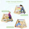 HONEY JOY 4-in-1 Triangle Climber with Ramp, 3-Side Kids Climbing Triangle Ladder with Net Rope & Bars, Wooden Montessori Climbing Toys for Toddlers Daycare, Gym & Playground, Gift for Boys Girls view 2