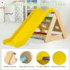 HONEY JOY 4-in-1 Triangle Climber with Ramp, 3-Side Kids Climbing Triangle Ladder with Net Rope & Bars, Wooden Montessori Climbing Toys for Toddlers Daycare, Gym & Playground, Gift for Boys Girls view 3