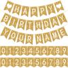 Meanplan 124 Pcs DIY Letter Banner Glitter Customizable Banner Reusable Happy Birthday Party Decor Including 110 Letters and Numbers 5 Rope for Men Women Bunting Shower Birthday Party(Gold) view 1