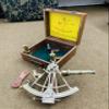 Antique Sextant with Wooden Box Nautical Brass Marine Captain Sextant - Astrolabe Nautical Sextant Maritime Ship Instrument Gift view 3