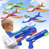 Wesfuner 4 Pack Airplane Launcher Toys, 2 Flight Modes LED Foam Glider Catapult Plane Toy for Boys, Outdoor Flying Toys Birthday Gifts for Boys Girls 4 5 6 7 8 9 10 11 12 Year Old view 1
