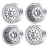 RCLIONS RC 2.2" Beadlock Wheels 35mm Aluminum Rims for AXIAL Wraith RR10 TRX4 1/10th RC Crawler Truck Car (Silver) view 1