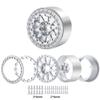 RCLIONS RC 2.2" Beadlock Wheels 35mm Aluminum Rims for AXIAL Wraith RR10 TRX4 1/10th RC Crawler Truck Car (Silver) view 2