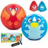 Homotte 2Pcs Dinosaur Rubber Balls for Playground, 8.5 Inch Kickballs Dodge Balls for Kids Age 4-8, 8-12 with Pump and Drawstring Bags(Blue Triceratops+Red Pterosaur) view 1