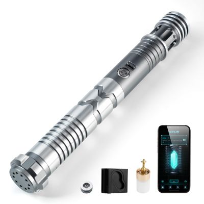 Upgrade Xeno 3.0 Sensitive Smooth Swing Xenopixel Light Saber, Motion Control 34 Set Sound Fonts Light Saber, 12 Types Blade Mode, Infinite Color Changing, Rechargeable Light Sabers Toy Tools-Gray