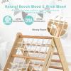 HONEY JOY 4-in-1 Triangle Climber with Ramp, 3-Side Kids Climbing Triangle Ladder with Net Rope & Bars, Wooden Montessori Climbing Toys for Toddlers Daycare, Gym & Playground, Gift for Boys Girls view 2