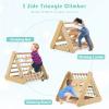 HONEY JOY 4-in-1 Triangle Climber with Ramp, 3-Side Kids Climbing Triangle Ladder with Net Rope & Bars, Wooden Montessori Climbing Toys for Toddlers Daycare, Gym & Playground, Gift for Boys Girls view 3