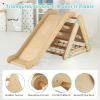 HONEY JOY 4-in-1 Triangle Climber with Ramp, 3-Side Kids Climbing Triangle Ladder with Net Rope & Bars, Wooden Montessori Climbing Toys for Toddlers Daycare, Gym & Playground, Gift for Boys Girls view 4