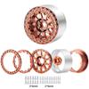RCLIONS RC 2.2" Beadlock Wheels 35mm Aluminum Rims for AXIAL Wraith RR10 TRX4 1/10th RC Crawler Truck Car (Brown) view 2