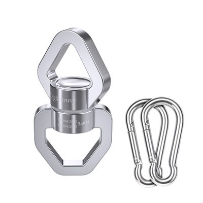 Digtichnny Swivel Hook for Swing, Safety Swing Swivel with 2 Carabiners, Rotational Device Swing Spinner for Web Tree Tire Rope Swing, Aerial Dance, Childrens Swing